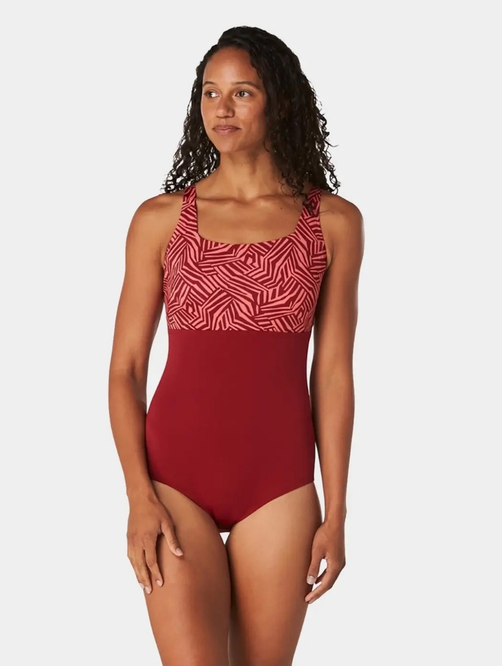 Speedo Red Patterned Bust One-Piece Swimsuit nwt